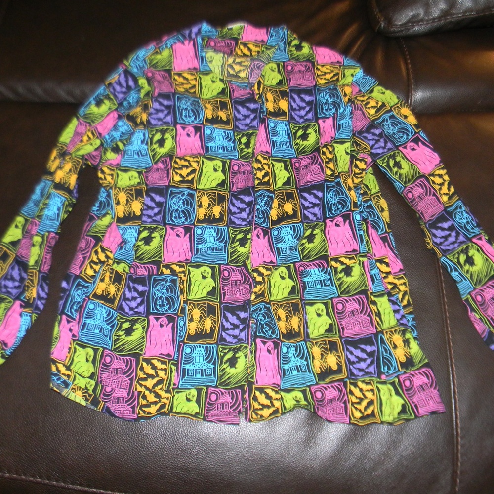 Very Cute Halloween Scrub Jacket Size Large